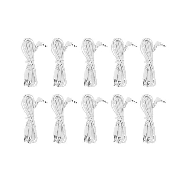 Câble Métallique TENS, Sac de 10 Pièces, Câble de Fils Délectrode Cc de 2.5mm pour unité TENS, 1.2m de Long, Durable, Facile