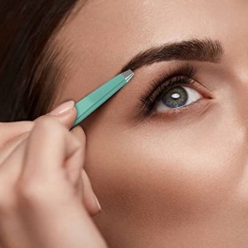 Fancy Lot de 4 pinces à épiler pour sourcils et épilation des poils avec étui 4 pièces – Acier inoxydable coloré – 4 pointe