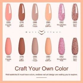 Lavender Violets 6 Couleurs Acrylique Trempage Poudre Système French Nail Manucure Trempage Poudre Poudre à Ongles Deux En Un