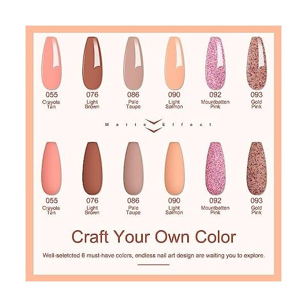 Lavender Violets 6 Couleurs Acrylique Trempage Poudre Système French Nail Manucure Trempage Poudre Poudre à Ongles Deux En Un