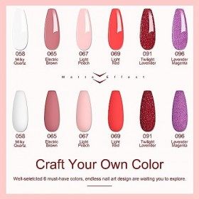 Lavender Violets 6 Couleurs Acrylique Trempage Poudre Système French Nail Art Manucure Trempage Poudre Poudre à Ongles 2 En 1