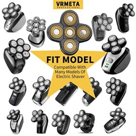 VRMETA Tête de rechange pour rasoir électrique 5D Doré