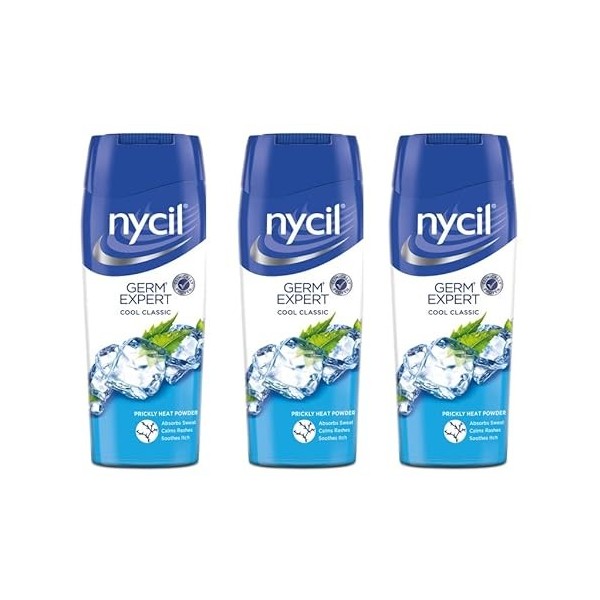 Nycil Cool Classic Lot de 3 talc en poudre 50 g