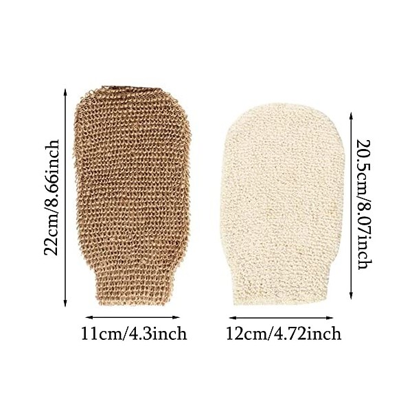 JIEROU 2 Pièces Gants Exfoliants Gant de Douche Bain pour Spa Gommage Dexfoliation Du Corps Exfoliant vos besoins baignade q