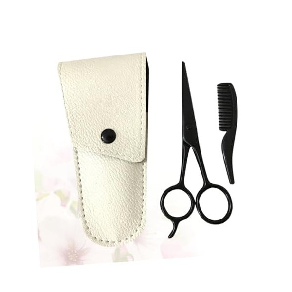 minkissy 3 Pièces Ensemble Ciseaux À Barbe Avec Pochette Paquet De Soins Pour Hommes Kit De Cisailles À Barbe Ciseaux De Coup