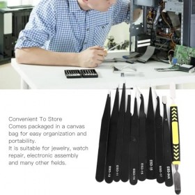 Ensemble de Pinces Artisanales, 10 Pièces, Pointe en Acier Inoxydable, Coude à Souder, avec Sac de Rangement – ​​Multifonctio
