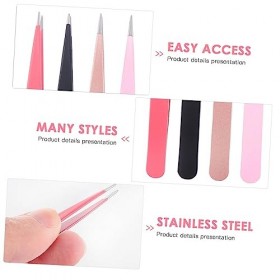 POPETPOP 4 Pièces Pince À Sourcils Colorée Pince À Épiler Les Sourcils Pince À Cils Pour Extensions Pince À Sourcils Outil De