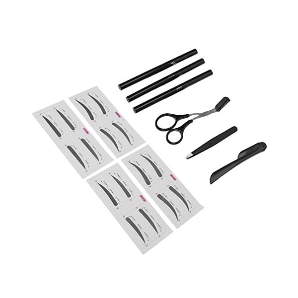 Kit de Toilettage des Sourcils, Rasoir à Sourcils Portable Professionnel, Ciseaux, Pincettes, Ensemble de Cartes Crayon à Sou