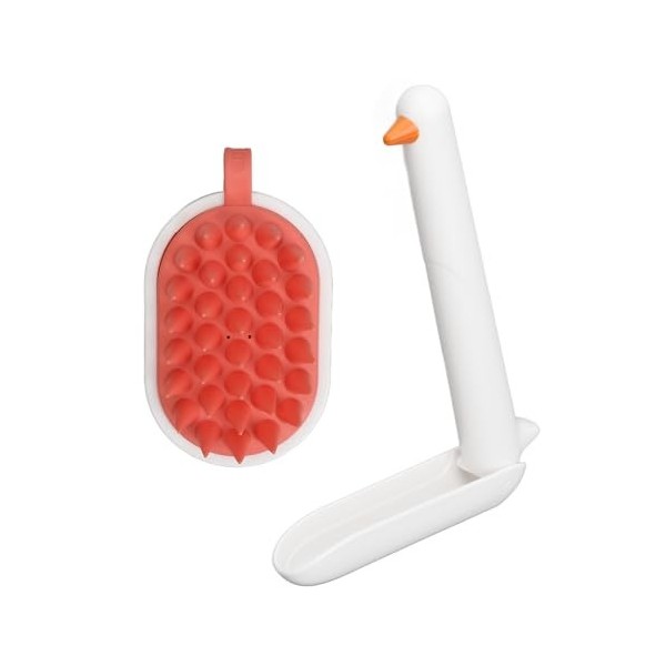 Brosse à Shampoing Masseur de Cuir Chevelu avec Support de Rangement, pour Cheveux Humides, Secs, Gras, Bouclés, Lisses, épai