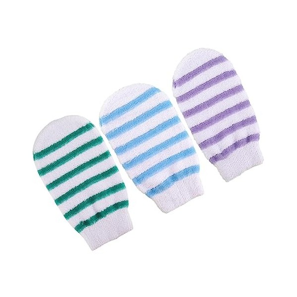 minkissy 3 Pièces Gants Exfoliants Pour Hommes Gants De Gommage De Bain Douche Exfoliant Nettoyage Spa Massage Peau Luffa Gom