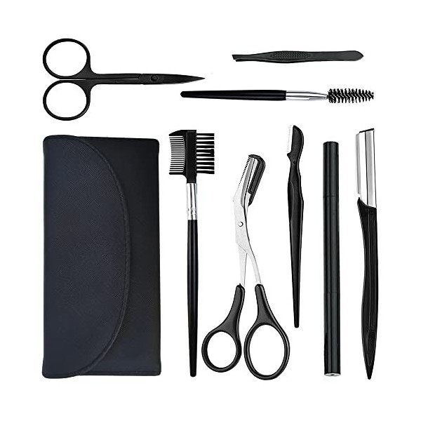 8Pcs Kit de coupe des sourcils, Sourcils kit sourcils d’Outil professionnel, Pincettes en acier Inoxydable pour, Pour sourcil