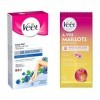 Veet - Bandes de Cire Froide Maillot Nectarine x8 et Bandes de Cire Froide Corps & Jambes Peaux Sensibles x40 8 Bandes Maill