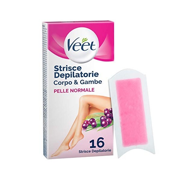 Veet Bandes pour jambes, bras, aisselles et bikini, lot de 16 bandes