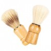 Beaupretty 2 Pièces Brosse À Barbe Brosse À Raser Brosse À Cheveux Brosse À Crème De Blaireau Brosse À Plumeau De Barbier Acc