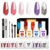 Vishine Kit de Poudre de Trempage, 6 Couleurs Dipping Powder Nails kit 18g/pot pour Ongles avec 4 Liquides Acryliques Base To