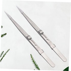 FRCOLOR 2 Pièces Bijoux En Acier Inoxydable Artisanat En Acier Inoxydable Droite Pince À Épiler En Acier Inoxydable Coude En 