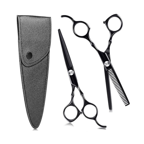 Ciseaux Coiffure, 3Pcs Kit Ciseaux Coiffure Professionnel Ciseaux Effileur avec Etui de Protection, 6,7 Pouces Ciseaux Desepa