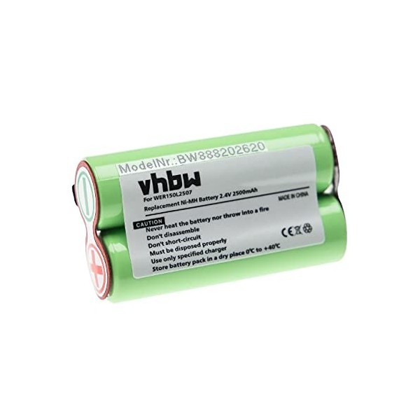 vhbw Batterie Compatible avec Panasonic ER150, ER151, ER152, ER153, ER154, ER155 Rasoir Tondeuse électrique 2500mAh, 2,4V, N
