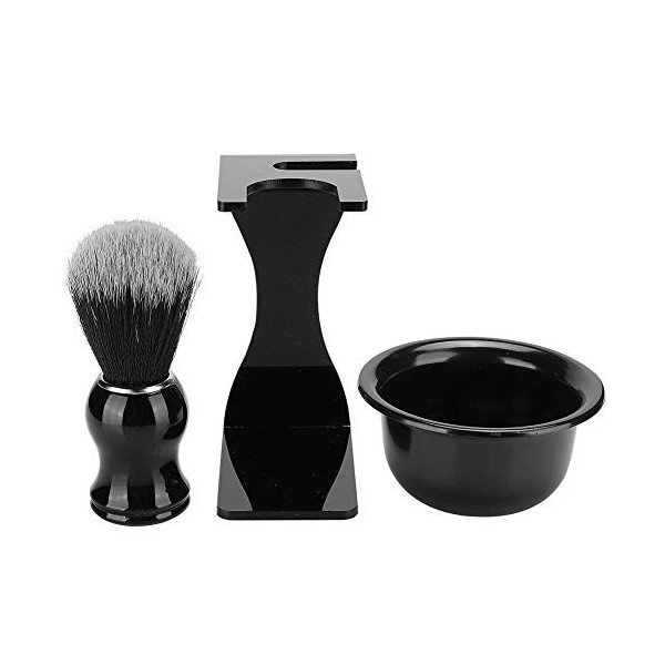 Longzhou Kit de Brosse de Rasage 3 en 1 Brosse de Rasage de Cheveux + Support ee Rasage de Barbe + Outil de Nettoyage ee Rasa