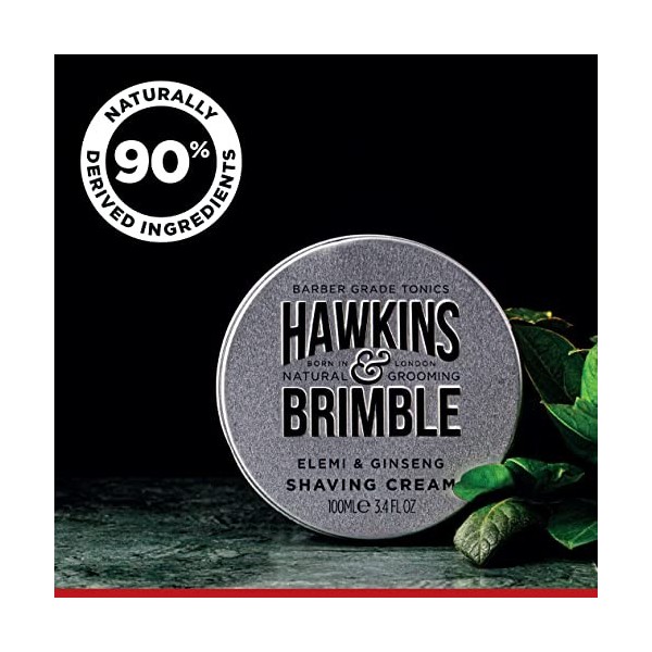 Hawkins & Brimble Crème à raser 100 ml – Savon à barbe pour homme – Bonne mousse | Parfum léger et agréable Crème à raser 