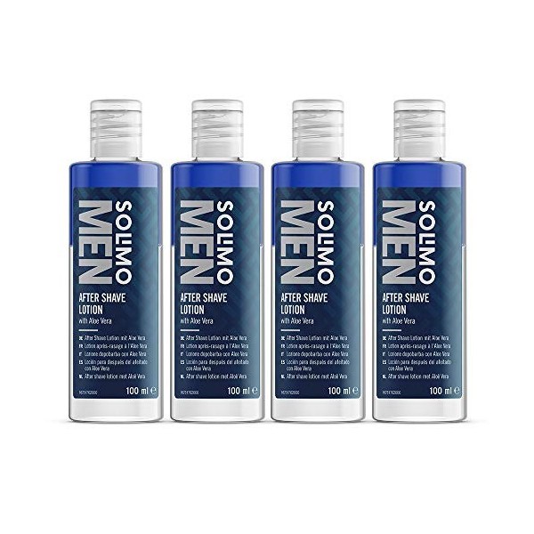 Marque Amazon - Solimo Men Lotion après-rasage, 4 x 100ml