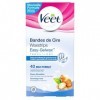 Veet 40 Bandes de Cire Froide pour Peaux Sensibles, 130g