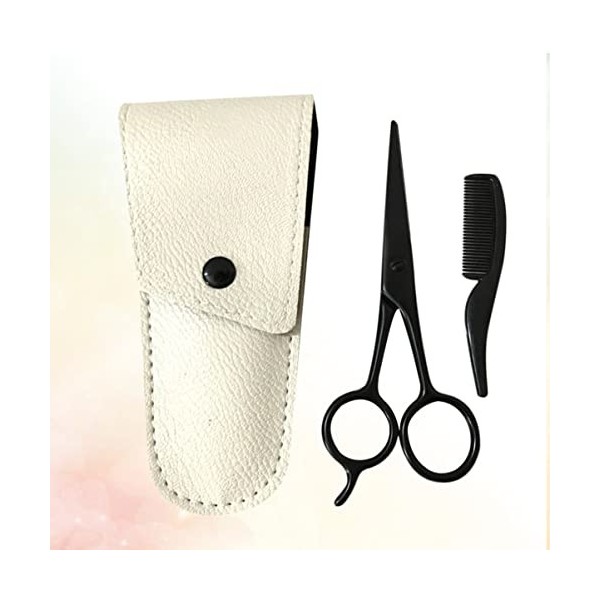 FOMIYES 3 Pièces Ensemble Ciseaux À Barbe Ciseaux Professionnels Pour Poils Du Visage Et Peigne Ciseaux À Barbe Avec Pochette