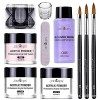 JoCome Dip Powder Poudre Kit Vernis en Poudre Complet,Poudre Acrylique Pour Ongles et Ensemble Liquide,Poudre Porcelaine Ongl