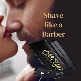 BartZart Shabo Rasoir avec système de lames interchangeables I Rasoir premium en acier inoxydable incl. Etui I rasoir homme I