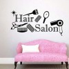 Ciseaux de coiffure peigne noir autocollant mural coiffeur Salon décoration vinyle autocollant mural 45X89 cm