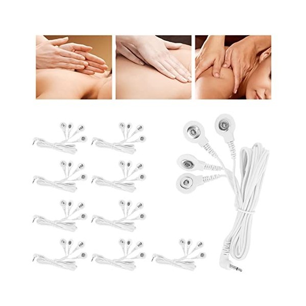 Câble Délectrode DC 2.5mm, 10 Pièces, pour Machine de Massage Numérique, Durable et Pratique, Favorise la Circulation Sangui