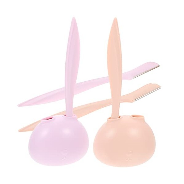 POPETPOP 4 Pièces Rasoir Pour Le Visage Rasoir Avec Couvercle De Sécurité Dissolvant De Sourcils Exfoliant Rasoirs Pour Le Vi