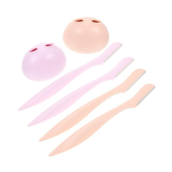 POPETPOP 4 Pièces Rasoir Pour Le Visage Rasoir Avec Couvercle De Sécurité Dissolvant De Sourcils Exfoliant Rasoirs Pour Le Vi