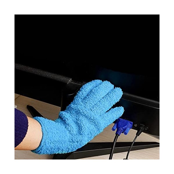 Mobestech 4 Pièces Gants en Fibre Gants De Nettoyage des Plantes Gants De Miroirs Propres Gants DÉpoussetage Automatique Mit