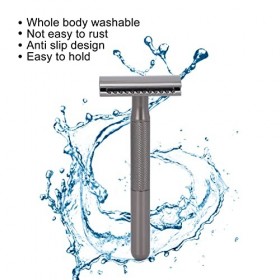 Rasoir Manuel, Rasoir à Barbe, Rasoir De Sécurité Portable Ergonomique Lavable Professionnel En Alliage De Zinc Pour Salon De