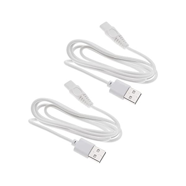 Lot de 2 câbles de charge USB pour rasoir compatible avec Finishing Touch Flawless Legs Rasoir de rechange pour femme Jambes 