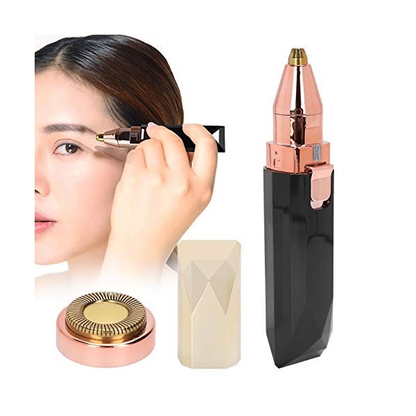 Épilateur facial électrique tondeuse à sourcils épilateur pour les lèvres du visage, 2 en 1 indolore USB rasoir à sourcils to