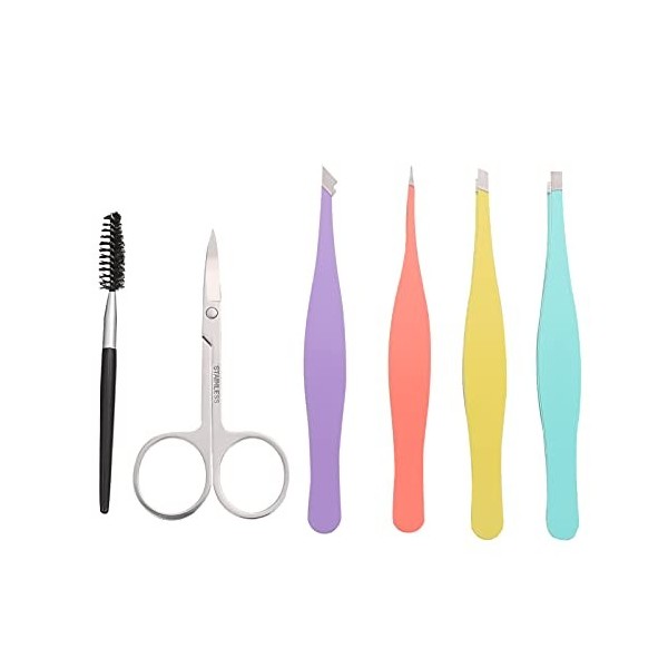 FOMIYES 6 Pièces Outil De Coupe Des Sourcils Pinces De Précision Pour Sourcils Rasoirs À Sourcils Pinces À Sourcils Outils De