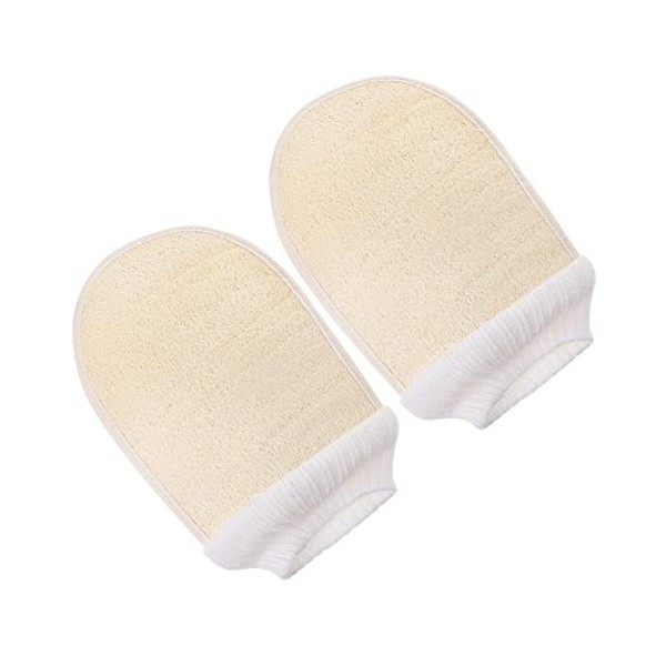 FOMIYES 2 Pièces Gants De Luffa Exfolier Spa Gants De Massage Douche Gant Exfoliant Luffa Gant De Bain Éponge Exfoliante Spa 