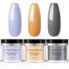 COSCELIA Kit de poudre de trempage 3 couleurs avec base top coat mat Activator Manucure Kits pour les amateurs dongles