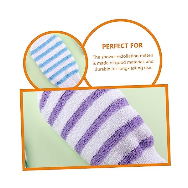 POPETPOP 3 Pièces Mitaines De Gommage De La Peau Mitaines Moussantes De Bain Gants De Bain Gants Exfoliants Gants De Douche G