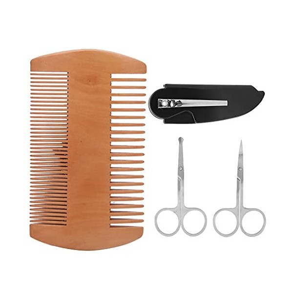 Kits De Coiffure De Barbe Pour Hommes 4 En 1, Ciseaux à Barbe Professionnels, Peigne Pliant à Moustache, Façonneur De Barbe M