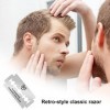 FIOERDTUIE Lames de rasoir pour hommes tranchante en acier inoxydable barbe rasage précis et propre accessoires de rasage vis