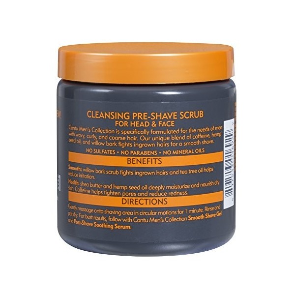 Cantu shea butter mens scrub cleaning pre-shave 8oz/227g