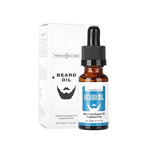 Huile de rasage biologique de qualité pour le visage, sérum pour le soin de la barbe avec renforceur de moustache pour hommes