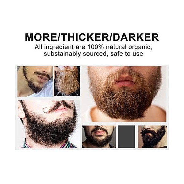 Huile de rasage biologique de qualité pour le visage, sérum pour le soin de la barbe avec renforceur de moustache pour hommes