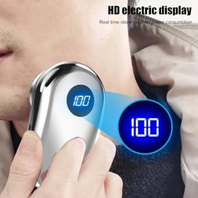 VGEBY Tondeuse à Barbe électrique, Lames de Turbine, Mini Tondeuse à Barbe électrique Portable, Rechargeable par USB, pour Le