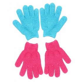 FRCOLOR Lot de 4 gants de bain exfoliants pour le café - Serviette pour le corps - Gant de bain exfoliant - Gant de douche - 