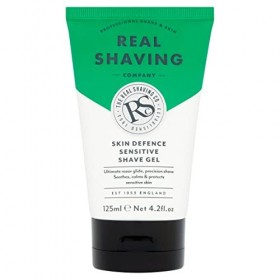 The Real Shaving Company Skin Defense Sensitive Shave Gel - Doux pour le passage du rasoir, rasage de précision, apaise, calm