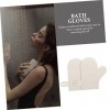 ABOOFAN 2 Pièces Gants De Sauna En Feutre Outils De Nettoyage Serviette De Bain Blanche Gant De Gommage Du Corps Blanc Fourni